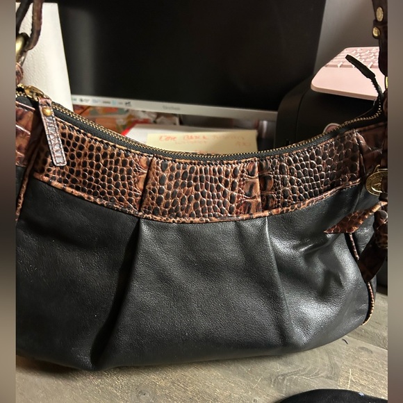 Brahmin Black Tuscan - Louise Hobo style vintage satchel - Picture 3 of 7